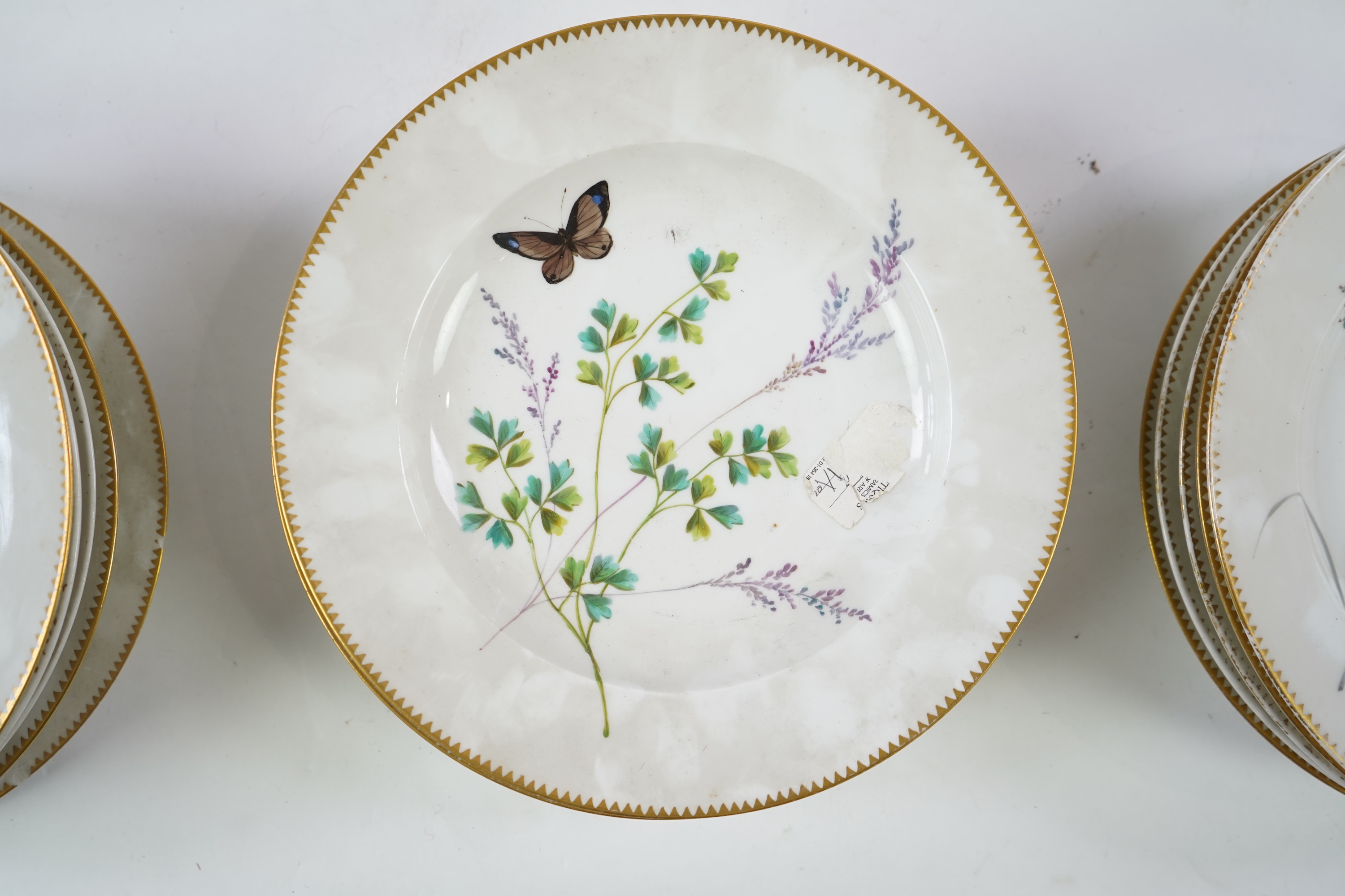A Paris porcelain part dinner service, late 19th century